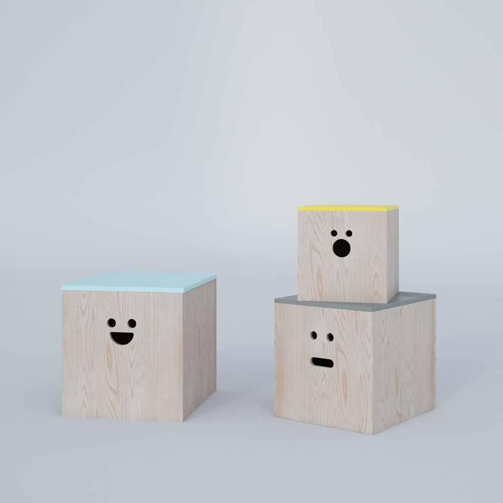 Happy and Sad Cubes Modello 3D