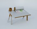 Drafting Table with Blueprint Modelo 3d