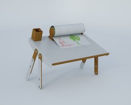 Drafting Table with Blueprint Modèle 3D