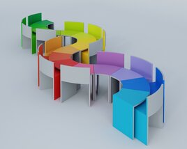 Colorful Modular Seating 3D model