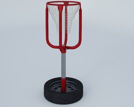 Freestanding Disc Golf Basket Modello 3D