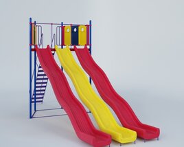 Colorful Playground Slide 3D model