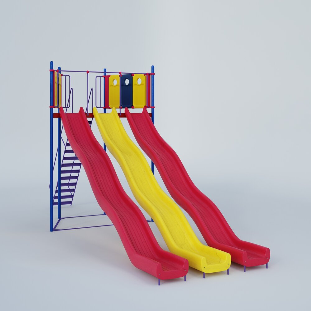 Colorful Playground Slide 3D model
