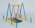 Colorful Playground Swing Set Modello 3D