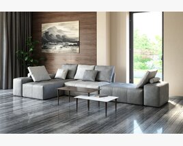 Modern Sectional Sofa 02 3D model