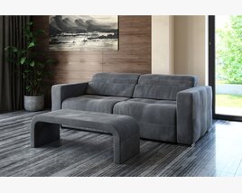 Modern Gray Sofa Set Modèle 3D