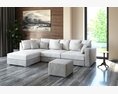 Modern Sectional Sofa with Ottoman 3D модель
