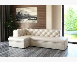 Elegant Corner Sofa 3D 모델 