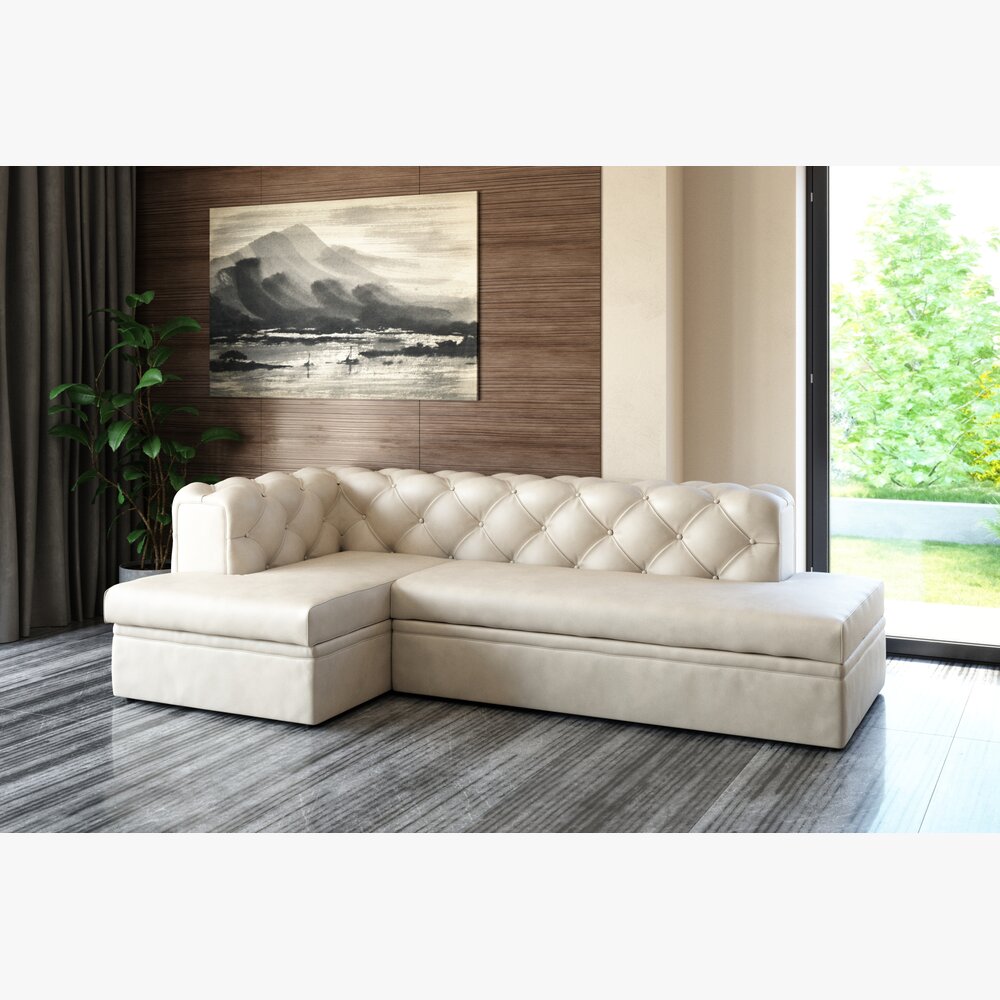 Elegant Corner Sofa 3D модель