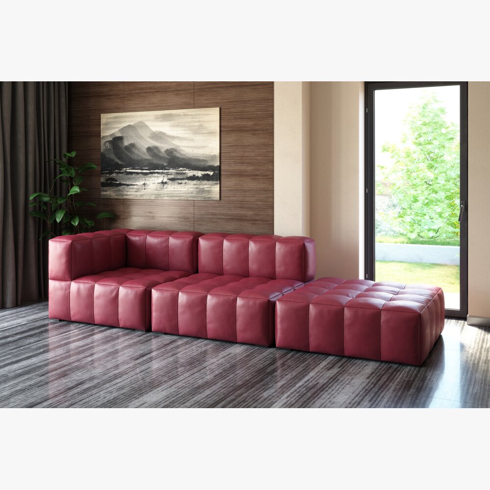 Modular Sectional Sofa Modelo 3D
