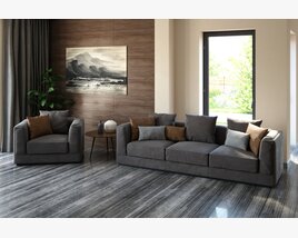 Modern Living Room Set 15 3D model