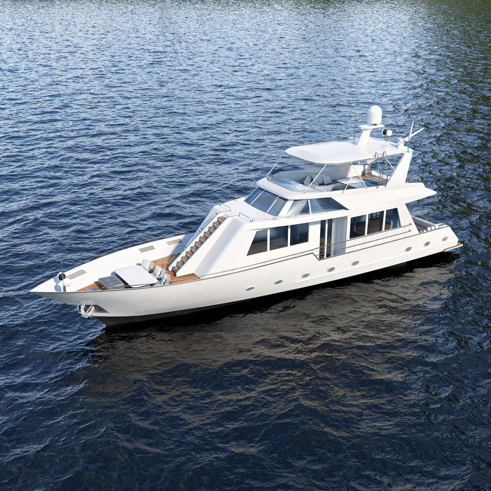 Luxury Ocean Small Yacht Modello 3D