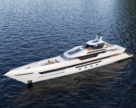 Luxury Modern Yacht White 3D модель