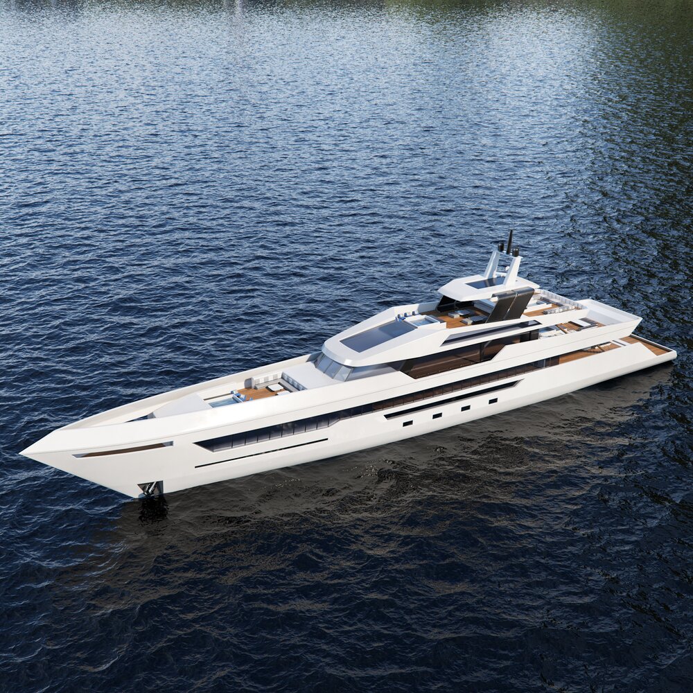 Luxury Modern Yacht White Modelo 3d