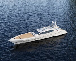 Luxury Yacht White 3D model