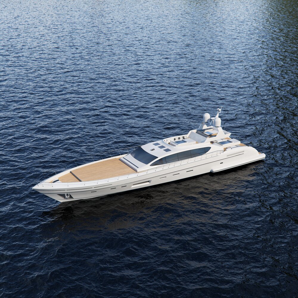 Luxury Yacht White Modello 3D