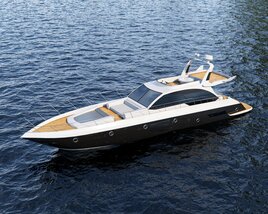 Luxury Ocean Yacht Black 3D модель