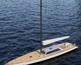 Large Ocean Sailing Yacht 3D модель