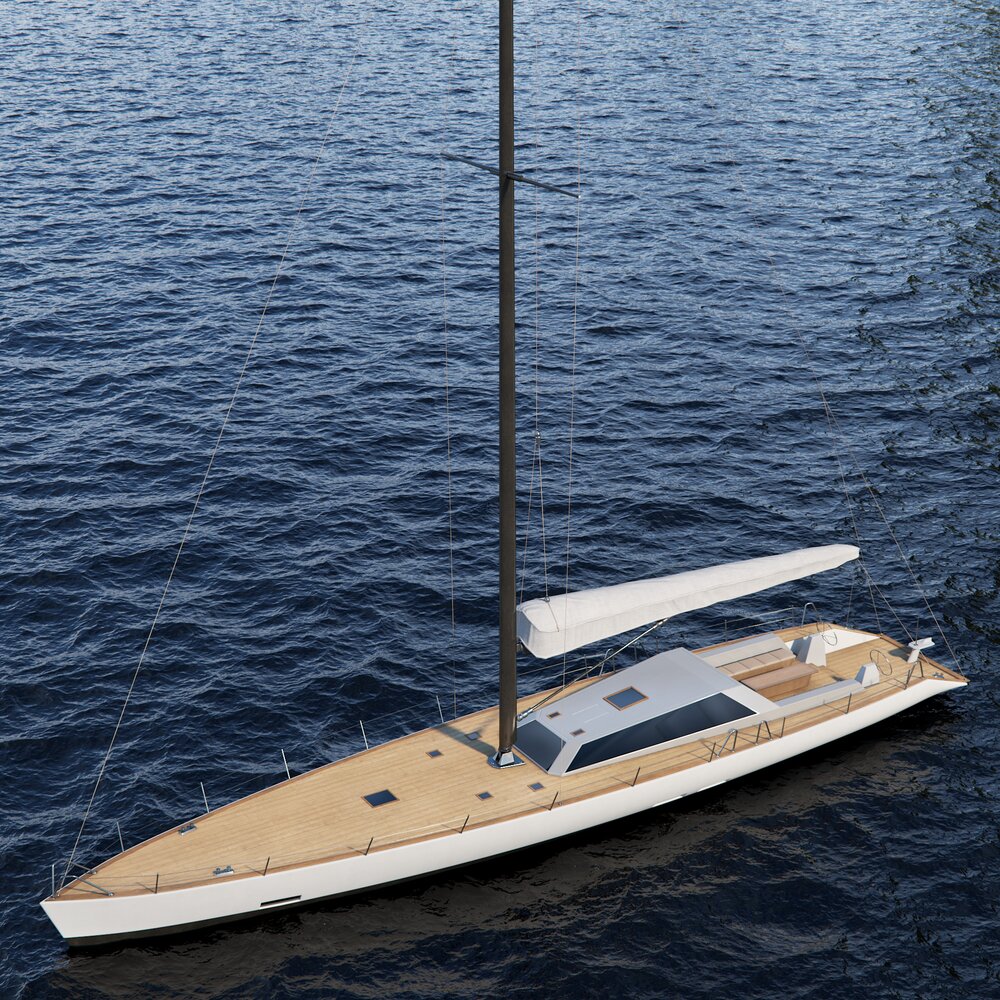 Large Ocean Sailing Yacht 3D model