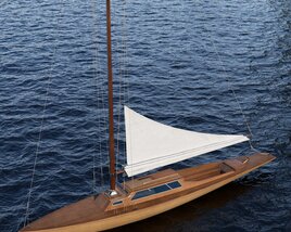 Wooden Sailboat Modello 3D