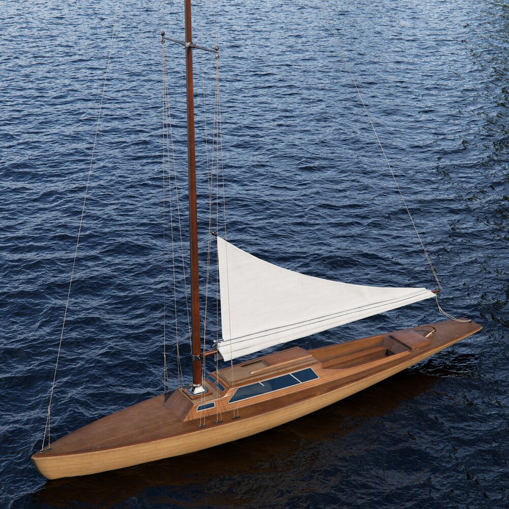 Wooden Sailboat Modèle 3D