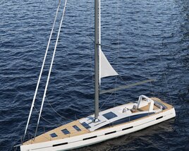 Sleek Ocean Sailing Yacht Modelo 3d