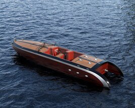 Classic Wooden Speedboat 3D model