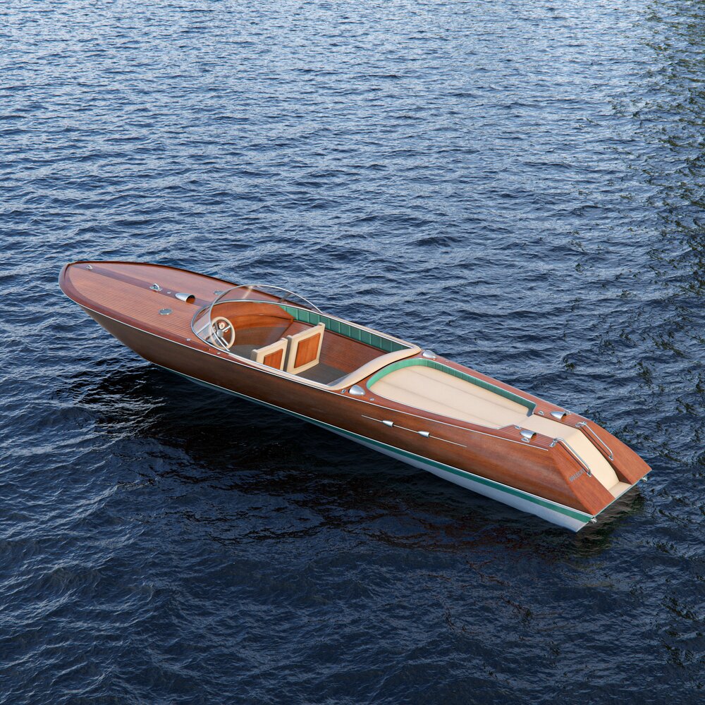 Luxury Wooden Speedboat 3D 모델 