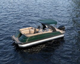 Luxury Pontoon Boat 3D model