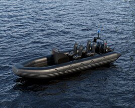 Inflatable Military Boat 3D-Modell