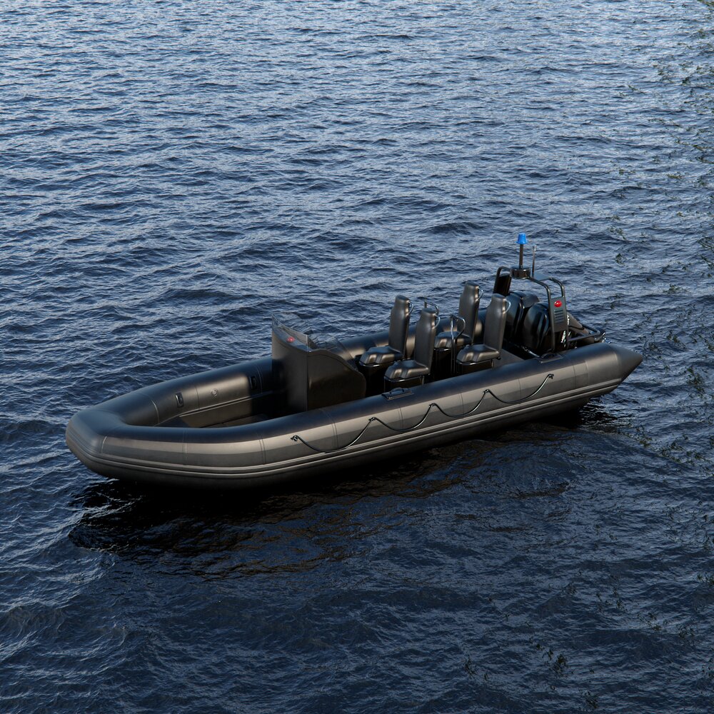 Inflatable Military Boat 3D 모델 