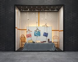 Designer Handbag Storefront 3D model