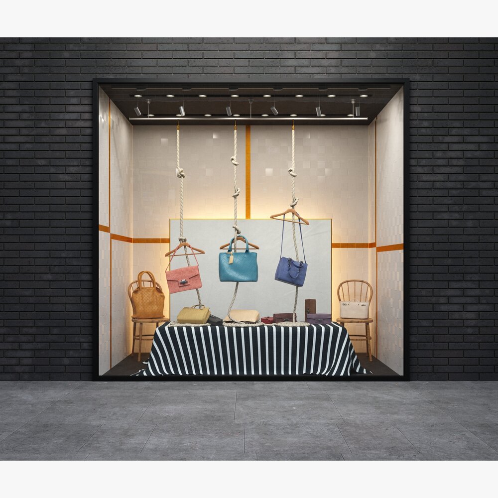 Designer Handbag Storefront 3D-Modell