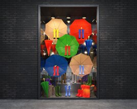 Colorful Umbrella Theme Storefront Modelo 3d