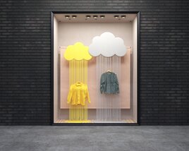Rainy Day Theme Apparel Storefront 3D модель
