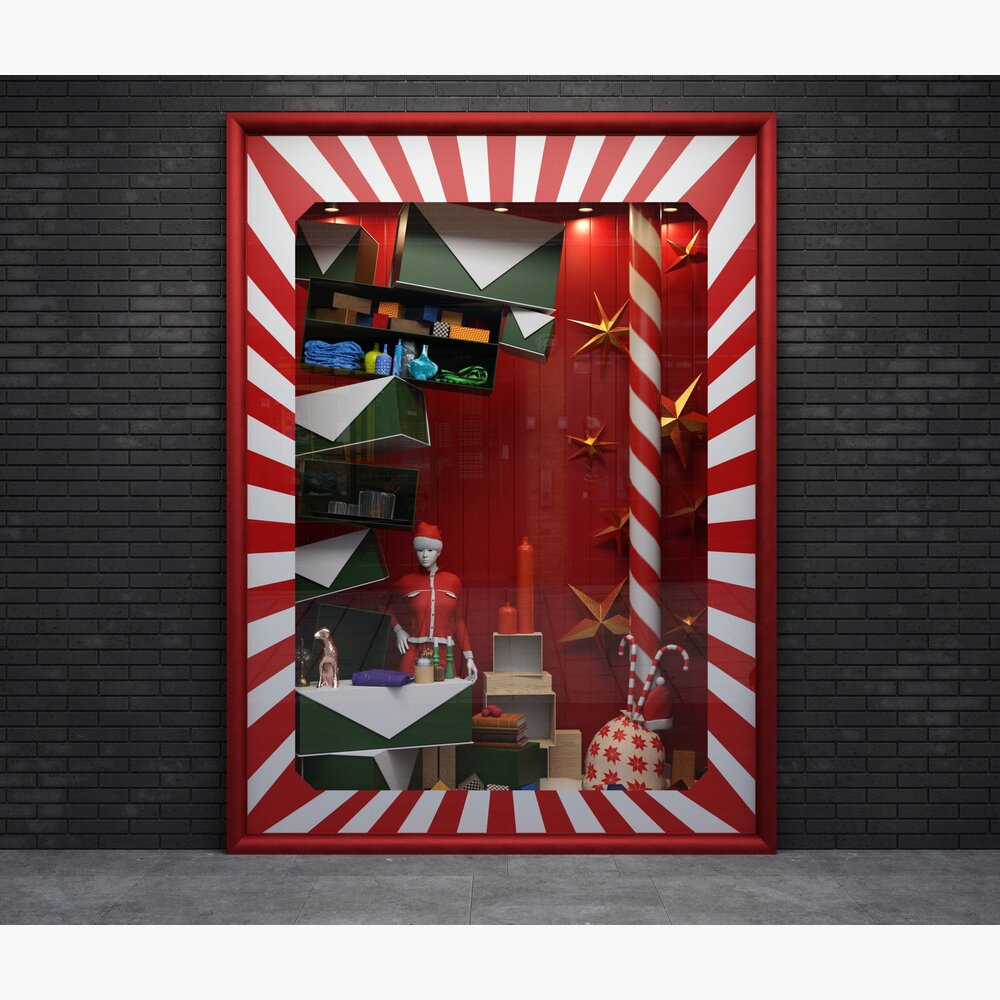 Vintage Holiday Theme Storefront Modello 3D