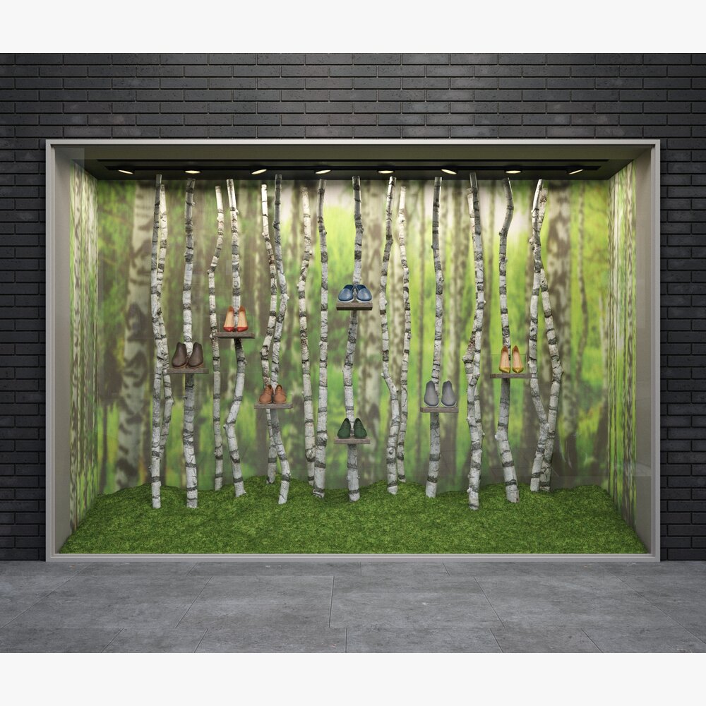 Birch Forest Theme Storefront 3D модель