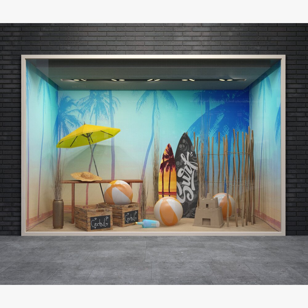 Beach Vibes Theme Storefront Modello 3D