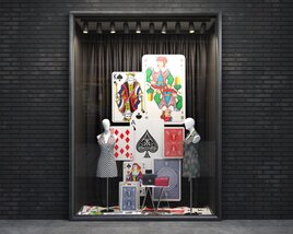 Whimsical Card-Themed Storefront Modelo 3D