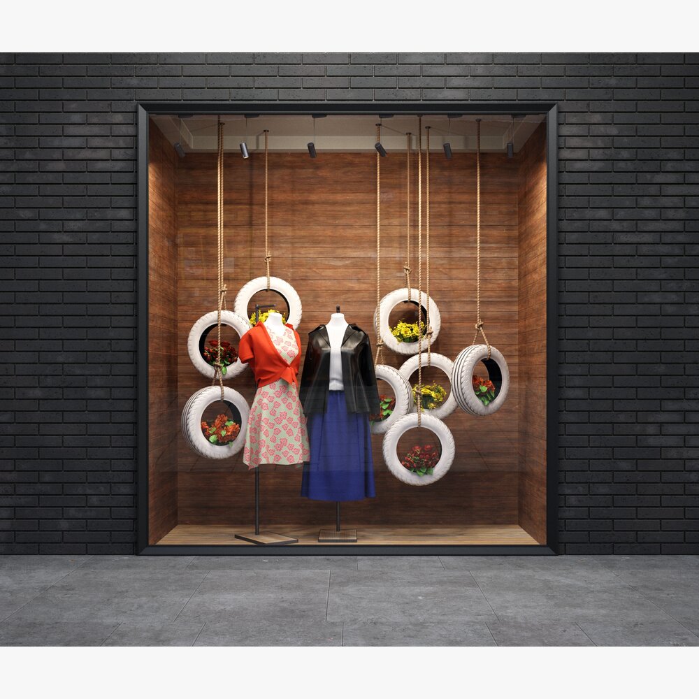 Chic Boutique Window Display 3D-Modell