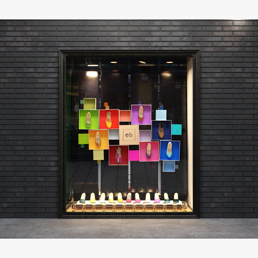 Colorful Sneaker Theme Storefront Modelo 3d