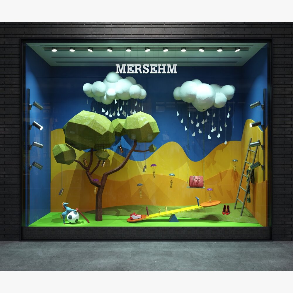 Rainy Day Adventure Shop Window Display 3Dモデル