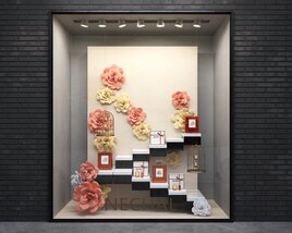 Modern Perfume Boutique Display Window Modelo 3D