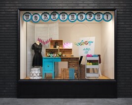 Chic Vintage Boutique Storefront 3D model