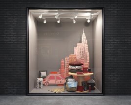 Miniature Cityscape Art Theme Storefront Modello 3D