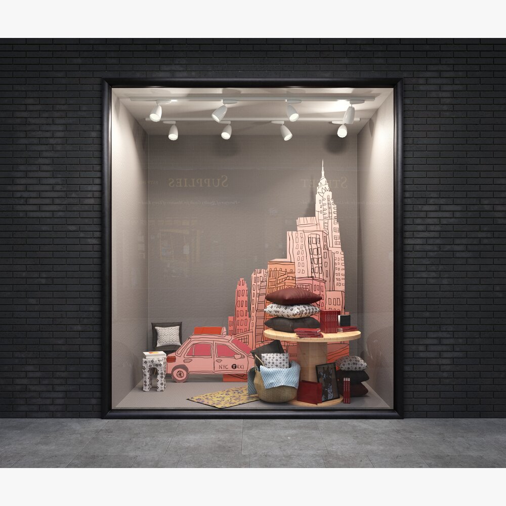 Miniature Cityscape Art Theme Storefront Modèle 3d