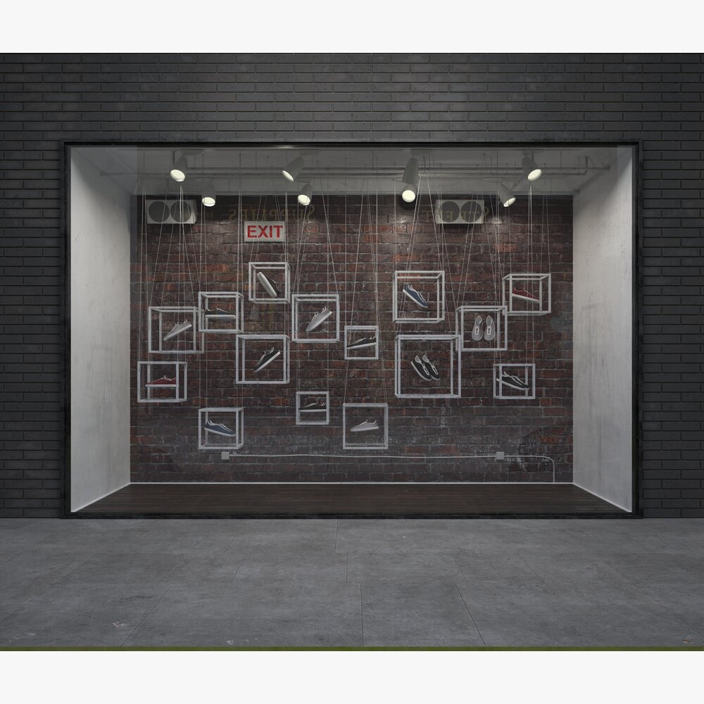 Shoe Store Wall Frames Theme Showcase Modèle 3D