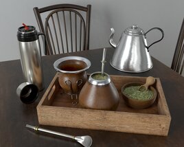 Traditional Tea Serving Set 3D 모델 