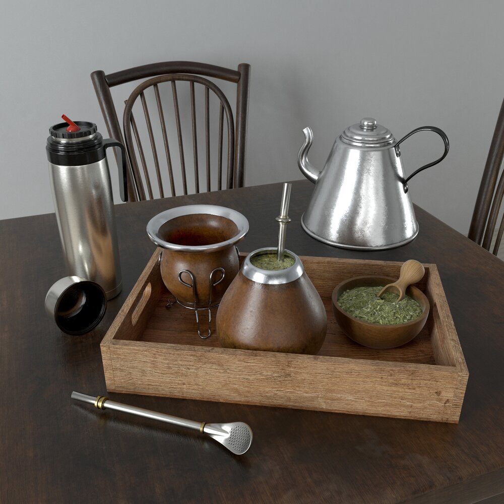 Traditional Tea Serving Set 3d model