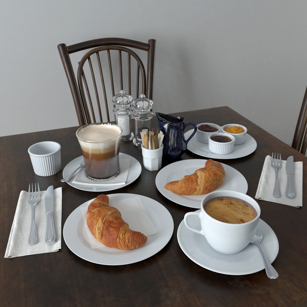 Breakfast Set 02 3D 모델 
